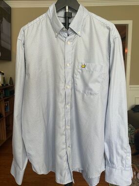 Masters Clubhouse Collection Blue Plaid XL Long Sleeve Button Down